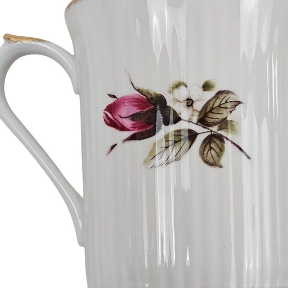 Set Of 2 Regal Heritage Bone China Mugs Pink Rose Floral Design Gold Trim - Picture 7 of 11